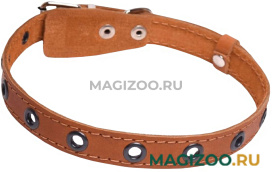 Ошейник для собак кожаный щенячий, рыжий, шир. 20 мм, ZooMaster (50 см)