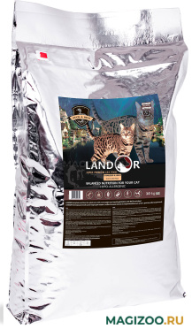 Сухой корм LANDOR CAT ADULT STERILIZED & LIGHT диетический для взрослых кастрированных котов и стерилизованных кошек с уткой и рисом (10 кг)