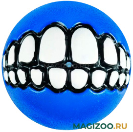 Игрушка для собак Rogz Grinz Ball мяч с принтом и отверстием для лакомств средний синий (1 шт)