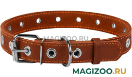 Ошейник кожаный для собак безразмерный коричневый 25 мм 60 см Collar (1 шт)