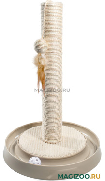 Когтеточка столбик Triol Столбик 2 в 1 сизаль бежевая 37 х 37 х 53 см (1 шт)