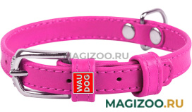 Ошейник кожаный для собак без украшений розовый 12 мм 21 – 29 см Collar WauDog Glamour (1 шт)
