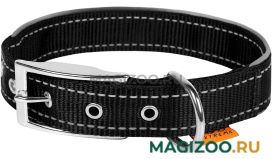 Ошейник нейлоновый для собак двойной со светоотражающей вставкой черный 20 мм 30 – 40 см Collar Dog Extreme (1 шт)