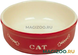 Миска керамическая Nobby для кошек с рисунком CAT красная 240 мл (1 шт)