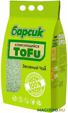 БАРСИК TOFU ЗЕЛЁНЫЙ ЧАЙ наполнитель комкующийся для туалета кошек (4,54 л)