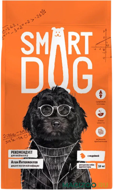 Сухой корм SMART DOG для взрослых собак крупных пород с индейкой (18 кг)