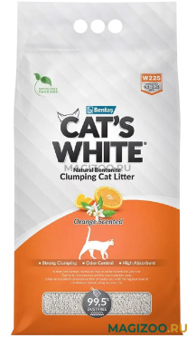 CAT'S WHITE ORANGE наполнитель комкующийся для туалета кошек с ароматом апельсина (5 л)