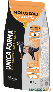 Сухой корм PROPER FORM UNICA FORMA MOLOSSOID ADULT ACTIVE для взрослых собак крупных и гигантских пород с курицей (15 кг)