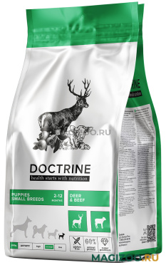 Сухой корм DOCTRINE PUPPY SMALL BREEDS DEER&BEEF беззерновой для щенков маленьких пород с телятиной и олениной (0,8 кг УЦ)