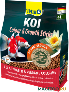 TETRA POND KOI COLOUR & GROWTH STICKS корм гранулы для прудовых рыб для роста (4 л)