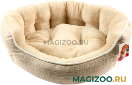Лежак для животных Pet Choice с двухсторонней подушкой меховой кремовый 53 х 47 х 18 см  (1 шт)