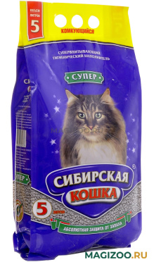 СИБИРСКАЯ КОШКА СУПЕР наполнитель комкующийся для туалета кошек крупные гранулы (20 кг УЦ)