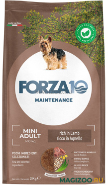 Сухой корм FORZA10 DOG MAINTENANCE ADULT MINI для взрослых собак маленьких пород с ягненком и рисом (2 кг)