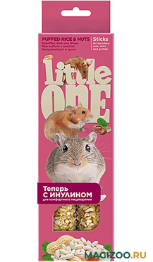 LITTLE ONE - Литл Ван палочки для хомяков, мышей, крыс и песчанок с воздушным рисом и орехами (2 шт)