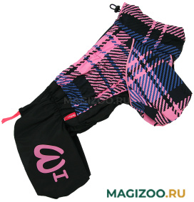 FOR MY DOGS дождевик для собак черно/розовый в клетку для девочек 514SS-2021 F (22) 