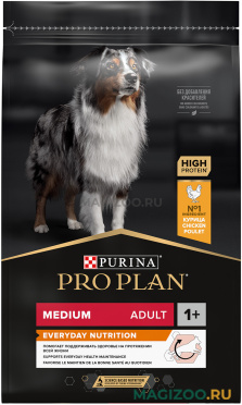 Сухой корм PRO PLAN EVERYDAY NUTRITION для взрослых собак средних пород с курицей (7 кг)