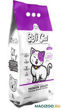 SOFT CAT LAVENDER наполнитель комкующийся для туалета кошек с ароматом лаванды (5 л)