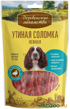 Лакомства ДЕРЕВЕНСКИЕ для собак утиная соломка нежная (90 гр)