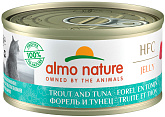 ALMO NATURE CAT HFC JELLY для взрослых кошек с форелью и тунцом в желе (70 гр)