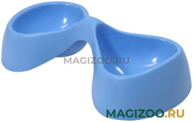Миска пластиковая двойная United Pets Bicio голубая (1 шт)