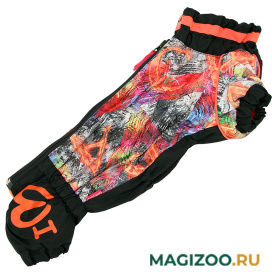 FOR MY DOGS комбинезон для таксы черный/оранжевый для девочек FW1008-2022 F (TC2) 