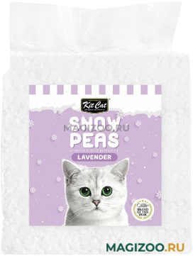 KIT CAT SNOW PEAS LAVENDER наполнитель комкующийся биоразлагаемый на основе горохового шрота для туалета кошек с ароматом лаванды (12 л)