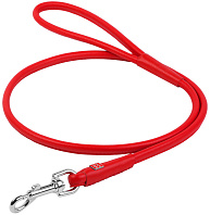 Поводок кожаный круглый для собак красный 6 мм 122 см Collar WauDog Glamour (1 шт)