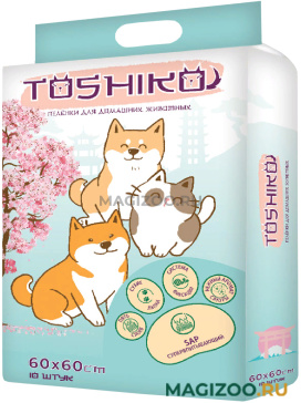 Пеленки впитывающие одноразовые для животных с ароматом сакуры Toshiko 60 х 60 см 10 шт (1 шт)