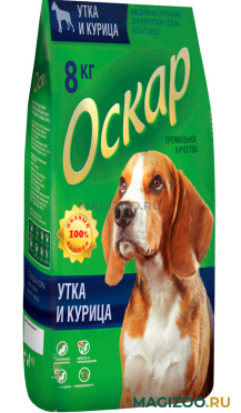 Сухой корм ОСКАР для взрослых собак всех пород с уткой и курицей (8 кг)