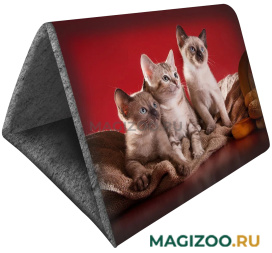 Дом для животных PerseiLine Дизайн Шалаш + лежак 2 в 1 Котята 46 х 36 х 36 см (1 шт) 