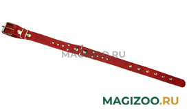 Ошейник для собак кожаный красный 40 - 54 см x 25 мм Аркон о25кр (1 шт) 