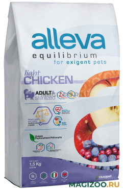 Сухой корм ALLEVA EQUILIBRIUM ADULT CAT STERILIZED CHICKEN для взрослых кастрированных котов и стерилизованных кошек с курицей (1,5 кг)