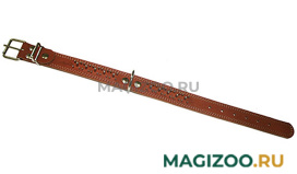 Ошейник для собак кожаный коньячный 44 - 58 см x 35 мм Аркон о35укр/кк (1 шт) 