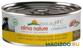 Влажный корм (консервы) ALMO NATURE DOG HFC COMPLETE для взрослых собак с куриным филе и цукини (100 гр)