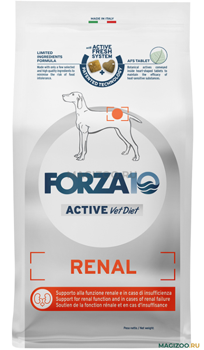 Сухой корм FORZA10 DOG ACTIVE VET DIET RENAL для взрослых собак
