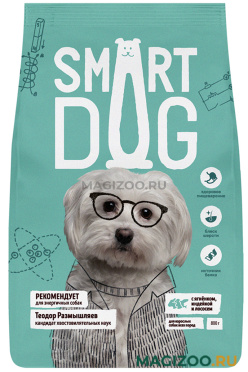 Сухой корм SMART DOG для взрослых собак с ягнёнком, лососем и индейкой (0,8 кг)