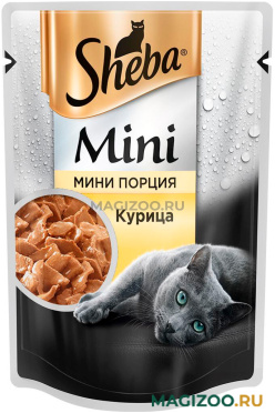 Влажный корм (консервы) SHEBA MINI ПОРЦИЯ для взрослых кошек с курицей пауч (50 гр)