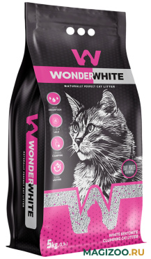 WONDER WHITE BABY POWDER наполнитель комкующийся для туалета кошек с ароматом детской присыпки (5 кг)