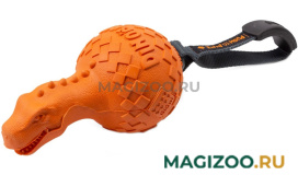 Игрушка для собак GiGwi Dinoball Динобол Т-рекс с отключаемой пищалкой оранжевый 13 см  (1 шт)