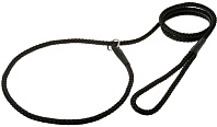 Поводок-удавка круглый с кольцом черный нейлон 1,7 м V.I.Pet (8 мм)