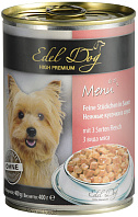 EDEL DOG для взрослых собак всех пород с 3 видами мяса в соусе  (400 гр)