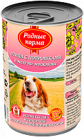 РОДНЫЕ КОРМА для взрослых собак с птицей и потрошками в желе по-московски (410 гр)