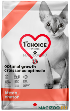 Сухой корм 1ST CHOICE CARE KITTEN OPTIMAL GROWTH беззерновой для котят с треской и лососем (1,8 кг)