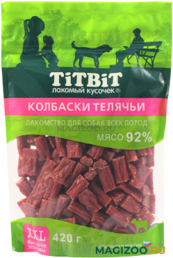 Лакомство TIT BIT для собак колбаски телячьи XXL 420 гр (1 шт)