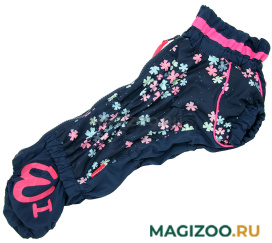 FOR MY DOGS дождевик для таксы Васильки темно-синий для девочек 526SS-2021 F (TC2) 