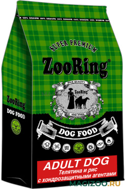 Сухой корм ZOORING ADULT DOG для взр соб сред и круп пор с телятиной и рисом для суставов с хондрзащ агент (10 кг)