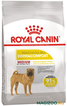 Сухой корм ROYAL CANIN MEDIUM DERMACOMFORT для взрослых собак средних пород при аллергии (10 кг УЦ)