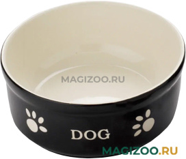 Миска керамическая Nobby для собак с рисунком DOG черная 240 мл (1 шт)