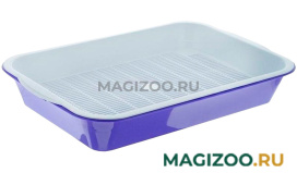 ZOOEXPRESS лоток для кошек с сеткой ЕВА, высокие ножки, 39 х 26 х 6 см (1 шт)