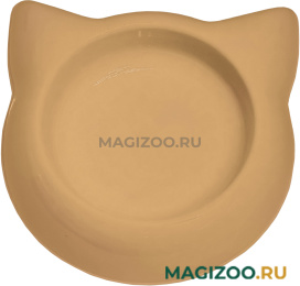 Миска для кошек Дарэленд Кошка пластиковая бежевая 0,25 л (1 шт) 